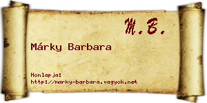 Márky Barbara névjegykártya